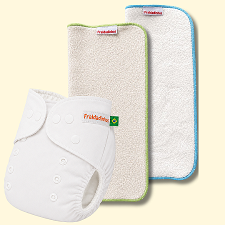 Kit Fralda Ecológica | Coleção Fraldadinhos com 2 Absorventes Toalha melton com toque seco de 4 e 6 camadas