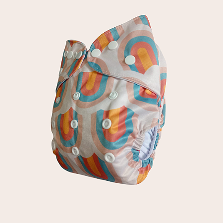 Fralda ecológica - Arco-írís retro