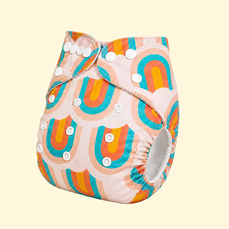 Fralda ecológica Arco-íris Retro | Coleção Importada