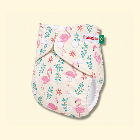Fralda ecológica Flamingos | Coleção Fraldadinhos