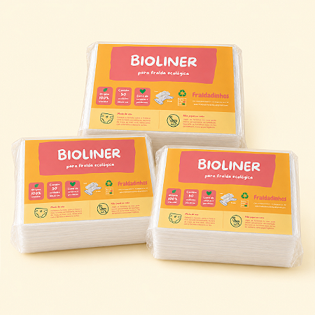 Kit 3 Pacotes | Bioliner Fraldadinhos 150 folhas