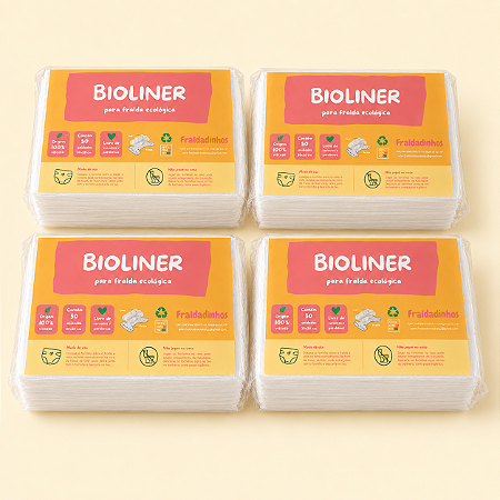 Kit 4 Pacotes | Bioliner Fraldadinhos 200 folhas