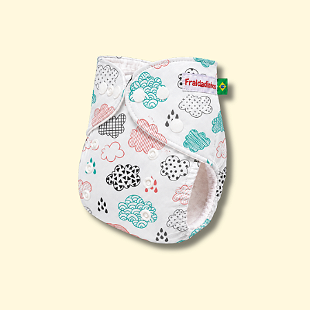 Fralda ecológica Nuvens Coloridas | Coleção Fraldadinhos