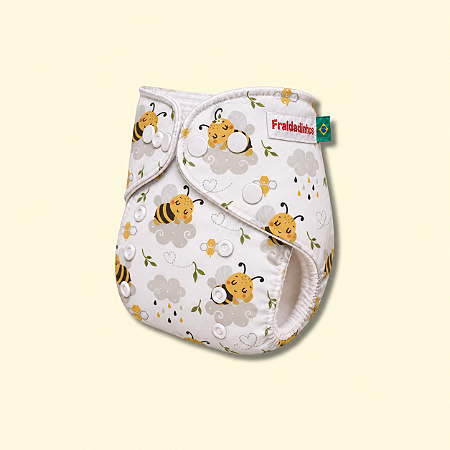 Fralda ecológica Abelhinha baby | Coleção Fraldadinhos