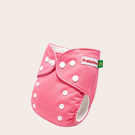 Fralda ecológica - Fraldadinhos Lisa - Rosa chiclete