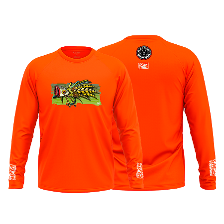 Camisa Casual Jig Laranja Play Pesca by Kid Ocelos com Proteção Uv50+