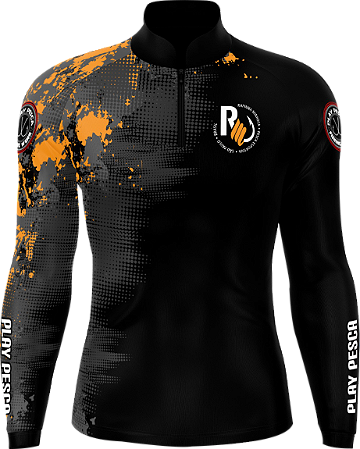 Camisa de Pesca Tamba Laranja Play Pesca by Rafinha Minhoca com Proteção Solar Uv50+