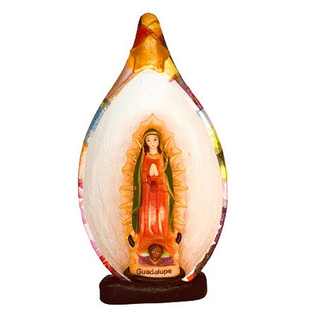 Nossa Senhora de Guadalupe em Resina no Oratório Cabaça - 13 a 15 cm