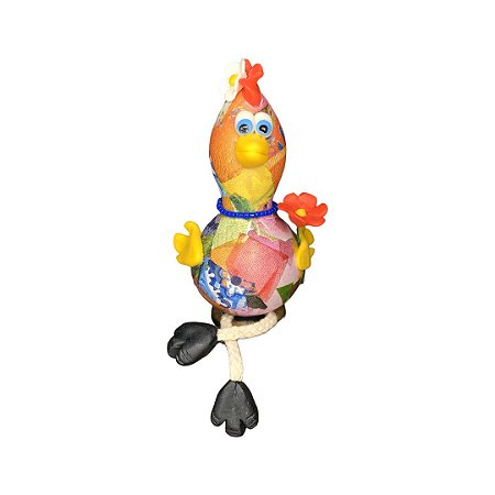 Galinha de Cabaça com Flor na Asa e Pernas – 10 a 12 cm