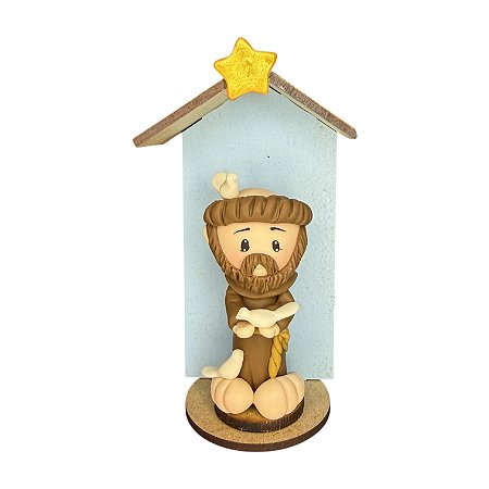 Imagem São Francisco Biscuit no Oratório MDF 12cm