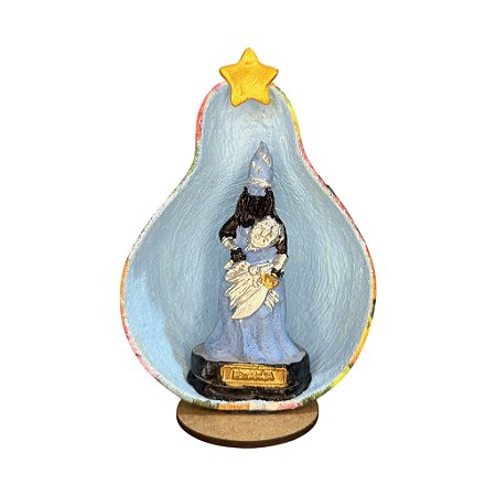 Imagem Iemanjá Negra Orixá no Oratório em Cabaça - 13 a 15cm