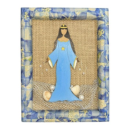 Quadro Artesanal Iemanjá 19,5x25cm - Decoração Orixás