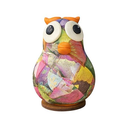 Coruja Decorativa em Cabaça Artesanal Pequena (10-12cm)
