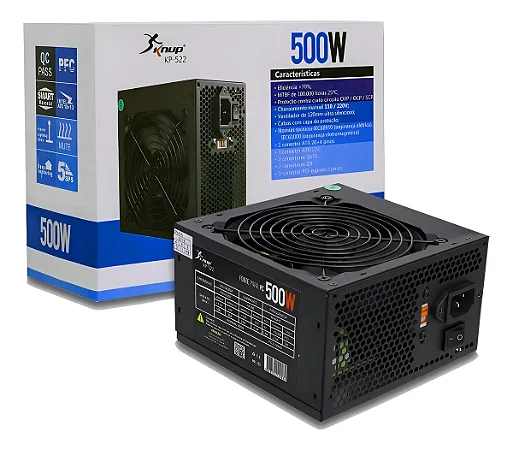 Fonte Real ATX 500W KP-522 - Knup