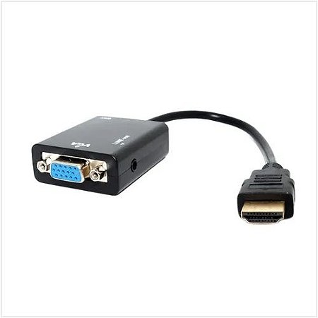 Cabo Conversor De Hdmi Para Vga Adaptador Com Saída P2 Áudio