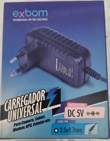 Carregador Fonte 5v Universal  P4 2.5 x 0,7mm