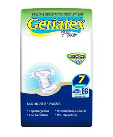 Fralda Geriátrica GERIATEX PLUS EG - FARDO COM 84 TIRAS