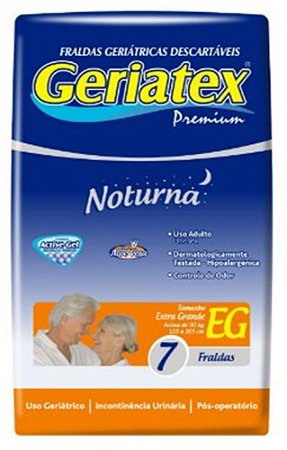 Fralda Geriátrica GERIATEX PREMIUM NOTURNA EG - FARDO COM 84 TIRAS