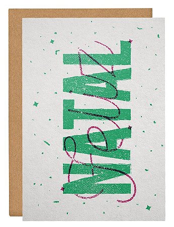 Cartão Natal Lettering - verde