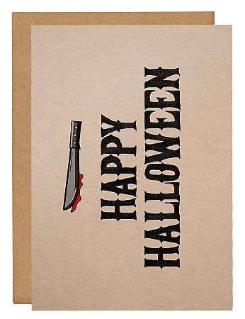 Cartão Happy Halloween faca