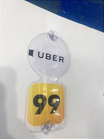 Placa com ventosas Dupla Uber e 99 ( Regulamentação São Paulo-SP)