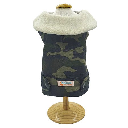 Roupa Para Cachorro Colete Pet Unus Camuflado Gola Em Pele