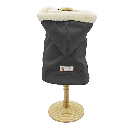 Roupa Pet para Cães Capa Blusa Pet Capuz Pelúcia Virtus Inverno Petisco