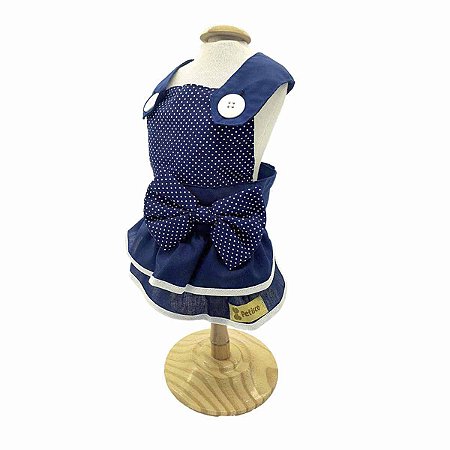 Vestido Pet para Cães Domum Poá Laço Alta Qualidade Petisco