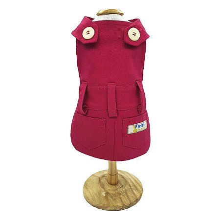 Roupa Pet para Cães Vestido Pet com Bolsos Puro Algodão Petisco