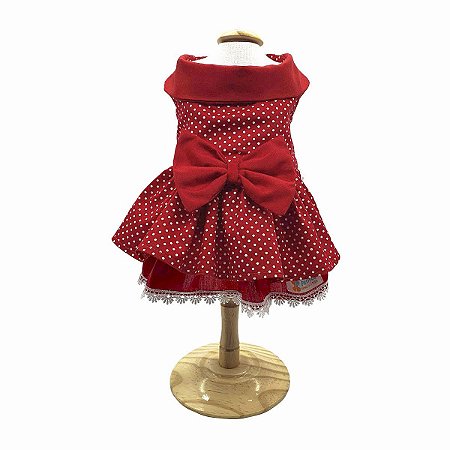 Roupa Para Cachorro Vestido Natal Pet Pet Boneca De Luxo Poá