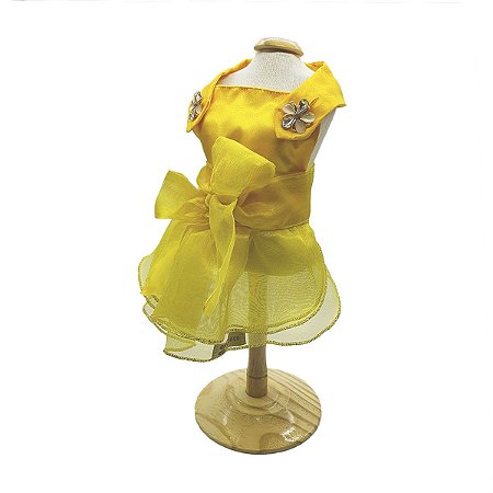 Roupa Pet para Cães Vestido Pet Luxo Festa Babados Organza Petisco