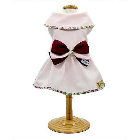 Vestido Pet para Cães Laço Destacável Pet&Baby Algodão Petisco