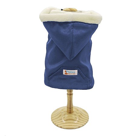 Roupa Pet para Cães Capa Blusa Pet Capuz Pelúcia Virtus Inverno Petisco