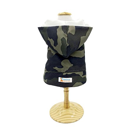 Roupa Pet para Cães Capa Blusa Pet Capuz Impetus Camuflada Petisco