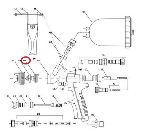 Kit reparo MP-105 Wimpel (itens 20,21,22,23 e 24)