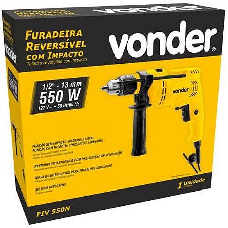 Furadeira com impacto 1/2", FIV 550N, 127 V - VONDER