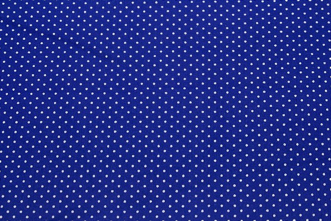Tricoline Poá Branco fundo Azul Royal ( 0,50 m x 1,40 m )
