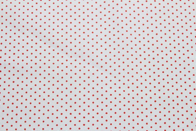 Tricoline Poá Vermelho fundo Branco ( 0,50 m x 1,40 m )