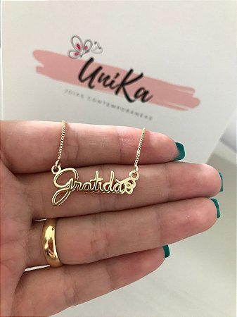 Colar Gratidão Banhado em Ouro 18K