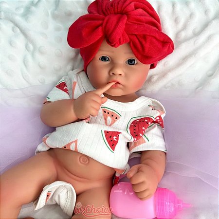 Bebê Reborn Silicone Sólido Macio e Molinha 45cm