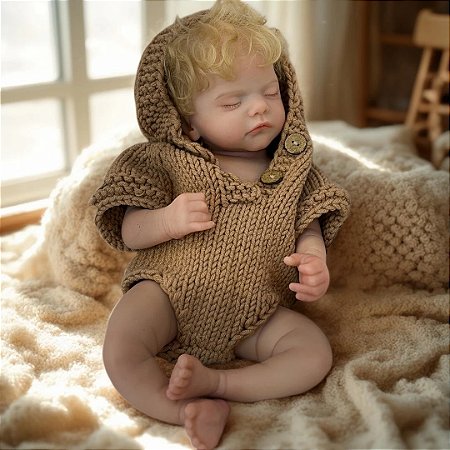 Bebê Reborn Menino Matteo Silicone Macio e Molinho 45 cm