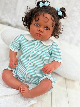 Bebê Reborn Menina Morena Afro Karine