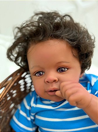 Bebê Reborn Menino Moreno Afro Juliano