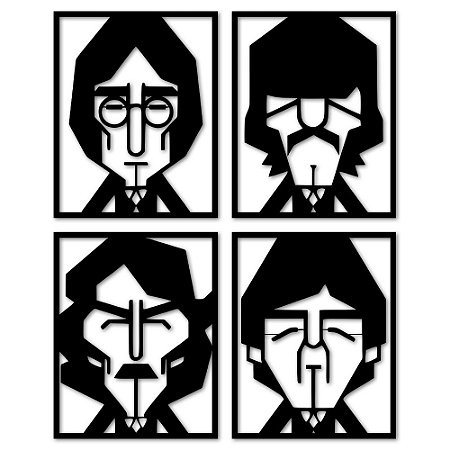 Aplique de Parede Minimalista The Beatles Em Madeira