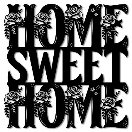 Aplique de Parede Home Sweet Home - Lar doce Lar Em Madeira