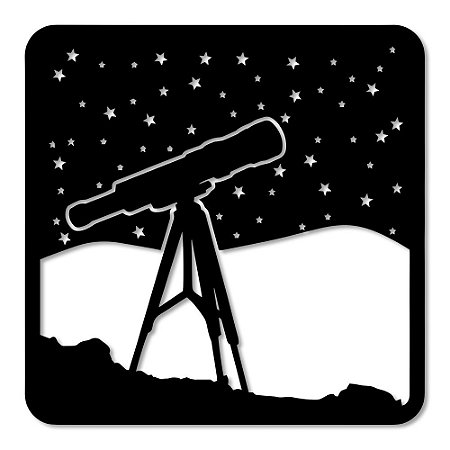 Aplique de Parede Telescópio Universo Em Madeira
