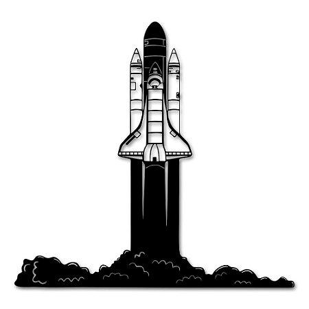Aplique de Parede Decolagem Foguete Em Madeira