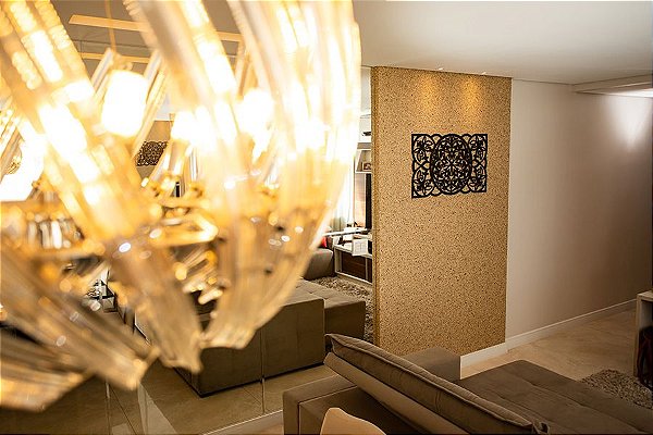 Aplique de parede para sala em madeira mdf preto 32x55 cm - Aimará