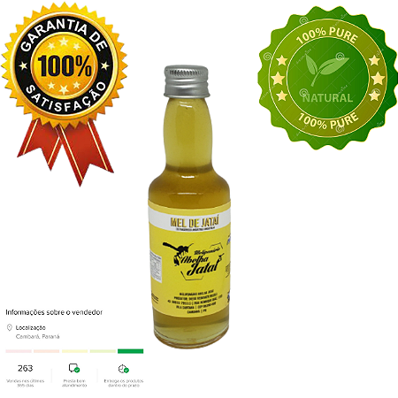 Mel de jataí - 60ml/80g - 30 unidades - PREÇO ATACADO