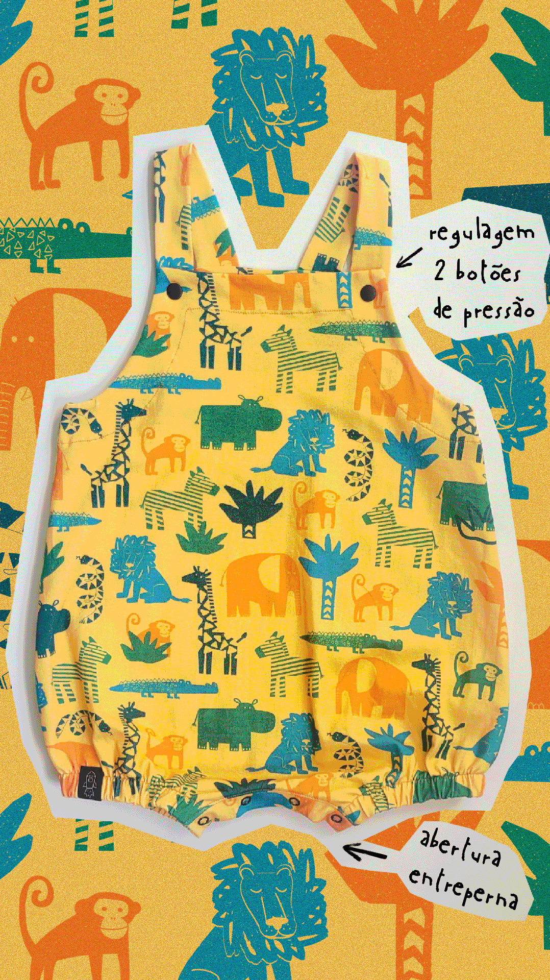 Macacão Jardineira Savanah Amarelô 💛